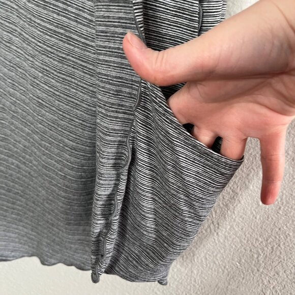 Angelrox women’s Striped Gray Cardigan OS Draped Open Front lagenlook - Picture 5 of 10